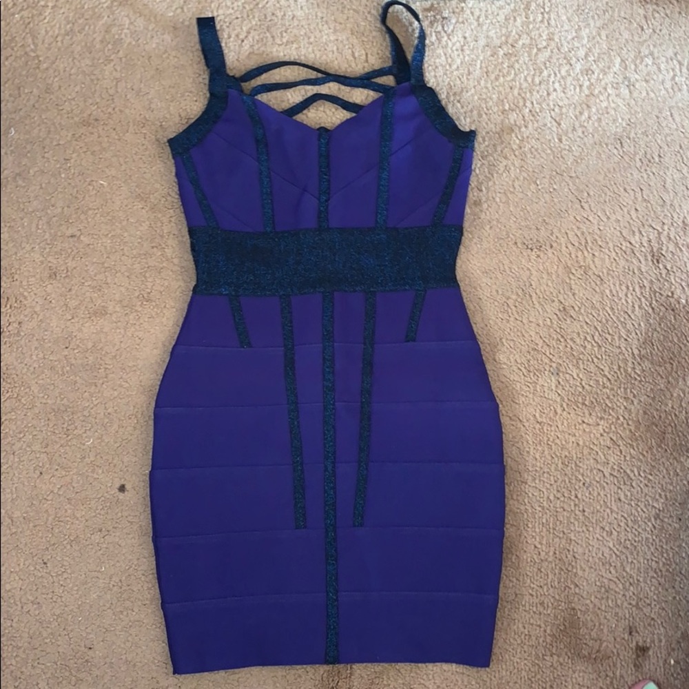 Bondage dress purple/ blue midi